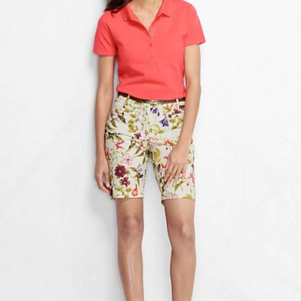 Land's End Botanical Floral Bermuda Shorts Pockets